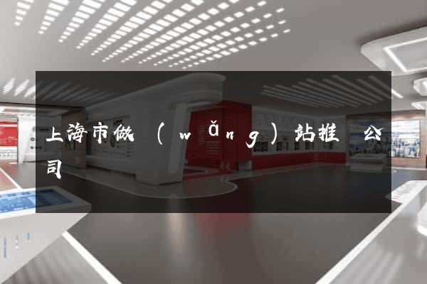 上海市做網(wǎng)站推廣公司