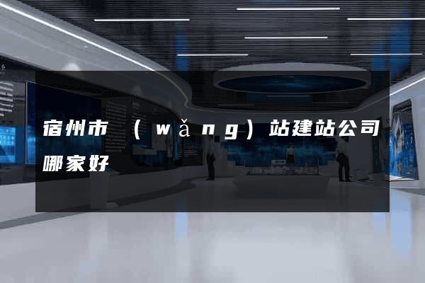 宿州市網(wǎng)站建站公司哪家好