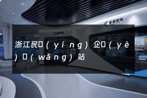 浙江民營(yíng)企業(yè)網(wǎng)站