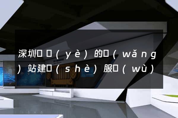 深圳專業(yè)的網(wǎng)站建設(shè)服務(wù)