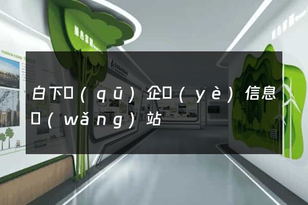 白下區(qū)企業(yè)信息網(wǎng)站