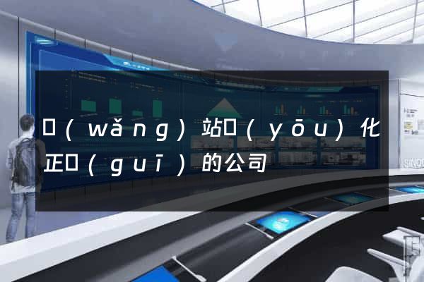 網(wǎng)站優(yōu)化正規(guī)的公司
